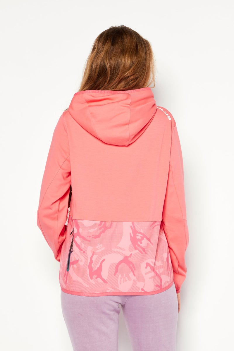 Aape By A Bathing Ape Women Hooded Long Sleeves Brand Logo Sweatshirt, Pink - Image 2